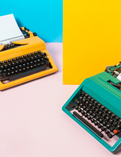 vibrantly-colored-retro-typewriter-with-keyboard-buttons